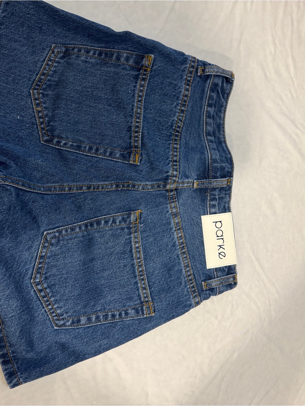 Parke Mini Denim Shorts - Medium Wash Blue - Picture 3 of 5